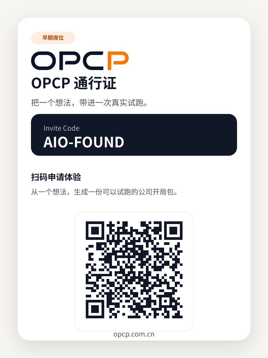 AIO-FOUND OPCP 通行证二维码海报